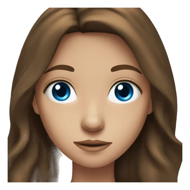 long brown hair teenager with blue eyes sticker