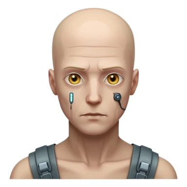 cyberpunk poor man whihout hair sticker