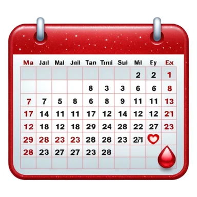 red glitter calendar sticker