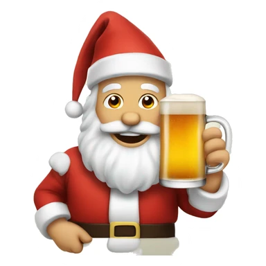 Santa with a beer sticker