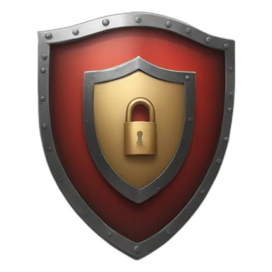 shield with red lock inside it sticker