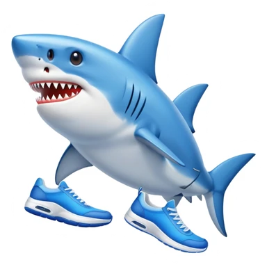 shark with blue sneakers sticker