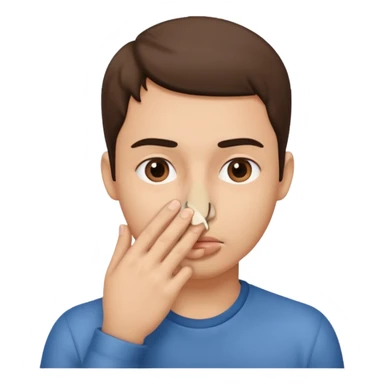 Face holding nose sticker