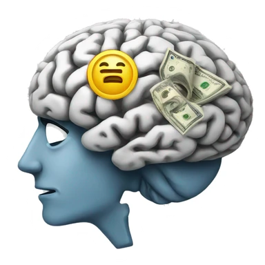 Brain and money sticker