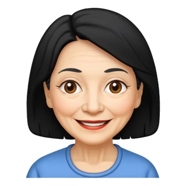 Old Lady 54 age black hair light skin sticker