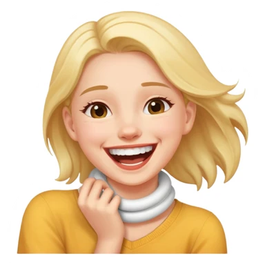Girl holding neck laughing  sticker
