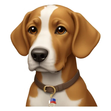 Dog in france,on head is flag turkey sticker