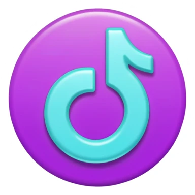 Purple and Cian Symbol of TikTok app sticker