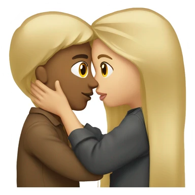 blonde girl kissing brown hair guy sticker
