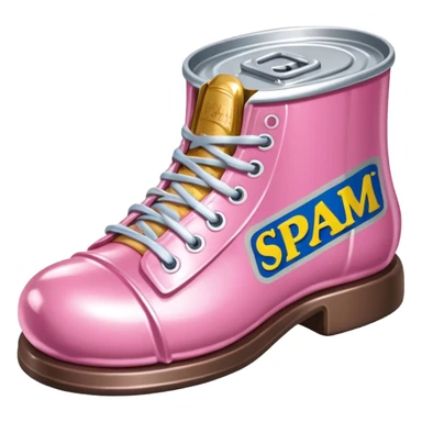 Jeff Koons style spam can shoe sculpture  sticker