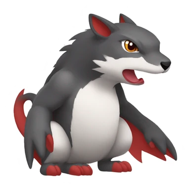 Cute cool black red white grey animal hybrid Fakemon full body sticker