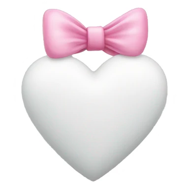 White heart with pink bow on it  sticker