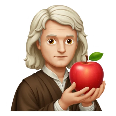 isaac newton hold an apple sticker