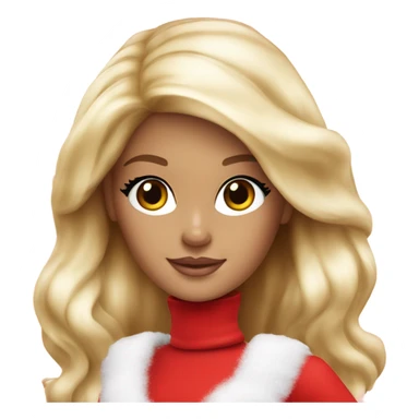 white Barbie girl in red  Christmas sticker