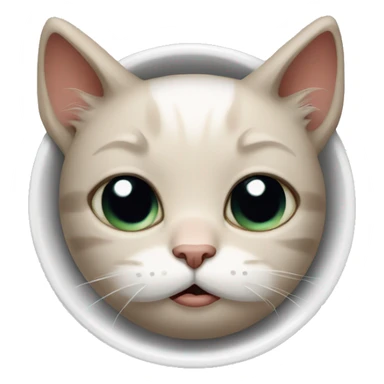 Sad kitten next to empty bowl sticker