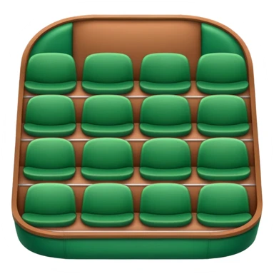 "iOS style stadium emoji, circular with seats and a field, no background" sticker