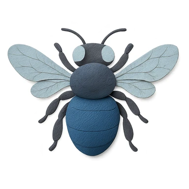 close-up of giant blue carpenter bee showing fine details sticker