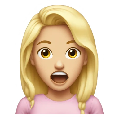 Blone girl temper tantrum sticker