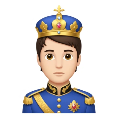 brunette male prince with royal uniform sticker