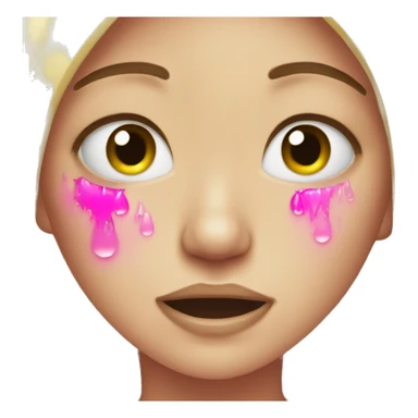 Girl crying with pink tears sticker