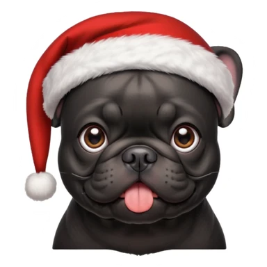 christmassy black french bulldo sticker