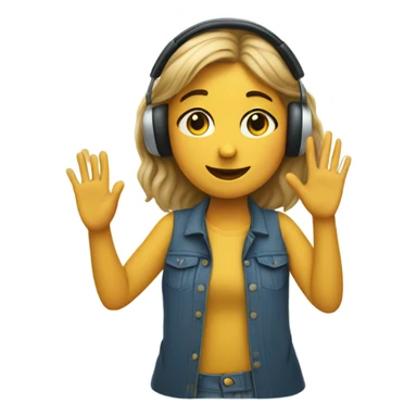 Girl with hand in air listening to music and bobbing her head side to side sticker