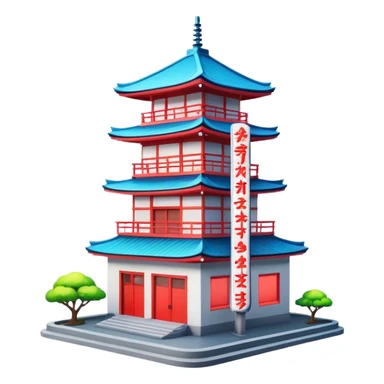 building with neon japanese sign sticker