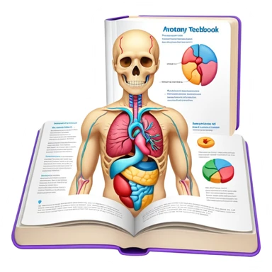 anatomy textbook with human body diagram on cover sticker