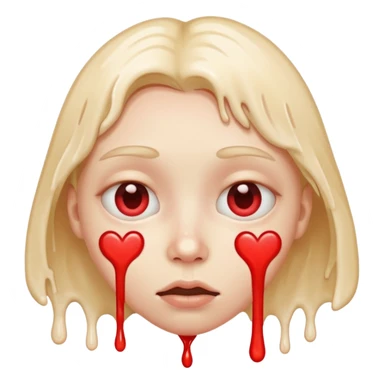 Cara derretida con ojos de corazón sticker