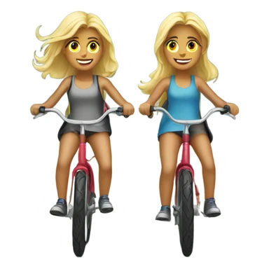 Blonde twins riding bikes sticker