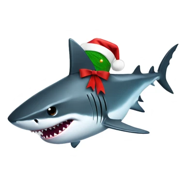 Shark with gun and black Christmas hat sticker