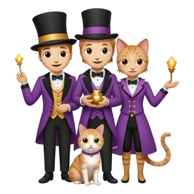 magician couple and th@ClashOfClansShopNo1eir pet cat sticker