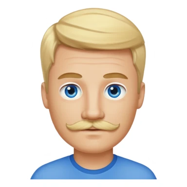 guy with blond hair, mustache, and blue eyes sticker