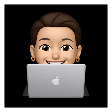 make her appear 5 kilos lighter, keep the gold earring rings, visible smiling lips, and same style as the original image sticker