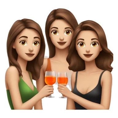 Three beautiful girls (brownHair) drinking aperol   sticker