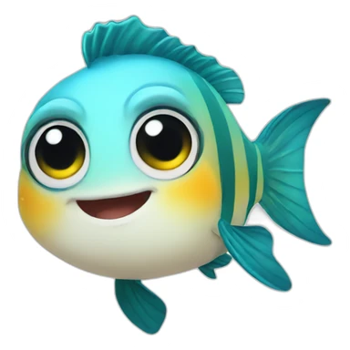 Cute fish sticker