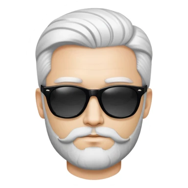 man with sunglasses, white skin, elegant hair, 30s, short beard sticker