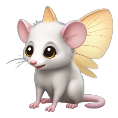 Opossum with fairy wings  sticker
