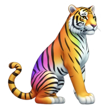 Rainbow Tiger Full Body sticker