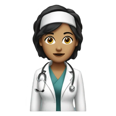 lady doctor with black hair sticker