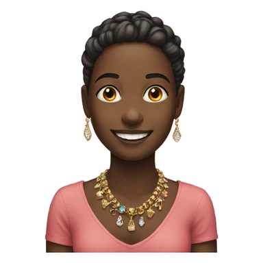 smiling girl portrait with jewelry sticker