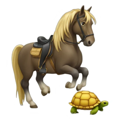 Cheval sur une tortue sticker