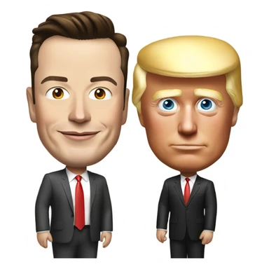 Elon Musk and Donald Trump best friends sticker