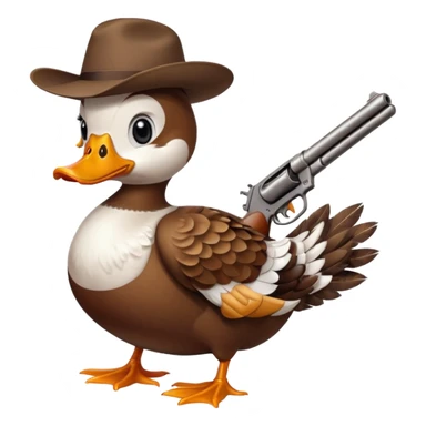 angry duck with a gun in his hand  sticker