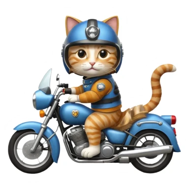 cats riding motorcycle sticker