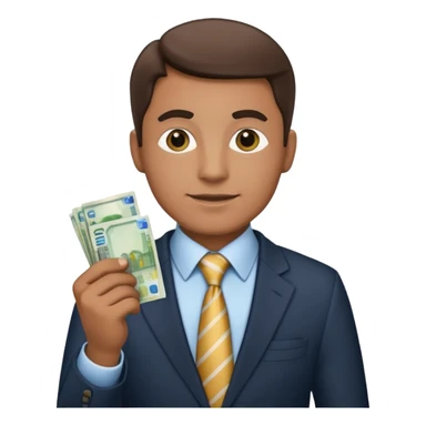 AN UNCLE with a tie in business clothes and with euro money
 sticker