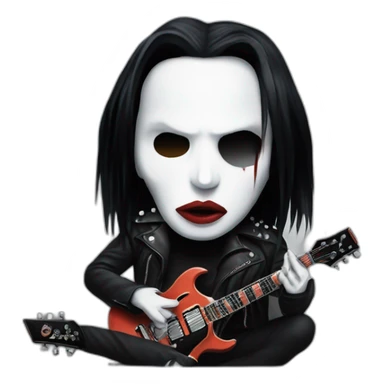 Marilyn manson with rock guitar sticker