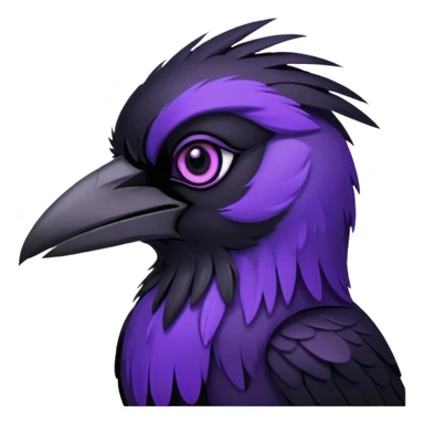 raven with purple eyes sticker