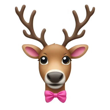 Reindeer with a little pink bow sticker