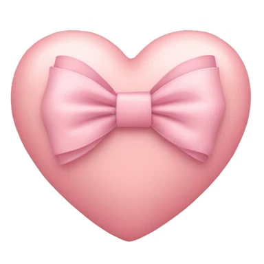 Blush pink heart with bow around it sticker